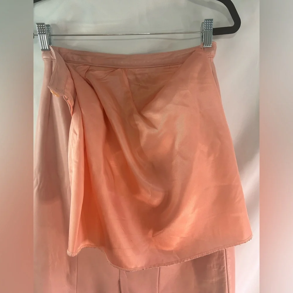 Vintage 80s Cache leather pink midi skirt woman size 10